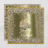 Invitation de vacances scintillante en cristal élé (Devant / Derrière)