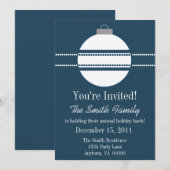 Invitation de vacances simple et chic, bleu foncé (Devant / Derrière)