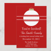 Invitation de vacances simple et chic, rouge (Devant / Derrière)