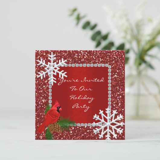 Invitation de vacances SPARKLE avec des FLAKES DE  (Debout devant)