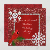 Invitation de vacances SPARKLE avec FLOCONS DE NEI (Devant / Derrière)