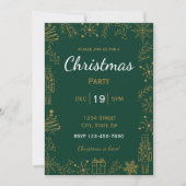 Invitation de vacances verte et or | Moderne Glam  (Devant)