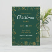 Invitation de vacances verte et or | Moderne Glam  (Debout devant)