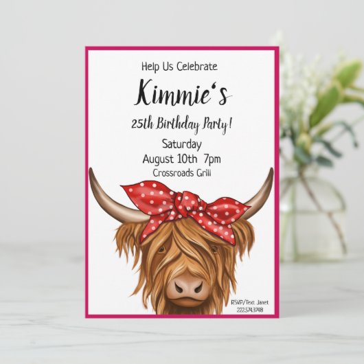 Invitation de vache, Anniversaire de la vache de H (Debout devant)