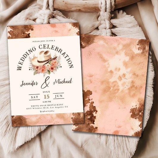Invitation de vache blanche Faire-part de mariage 
