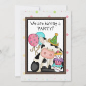Invitation de vache d'anniversaire (Devant)