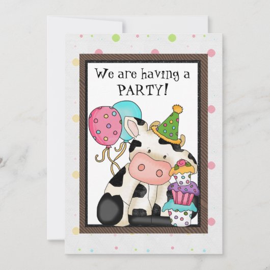 Invitation de vache d'anniversaire (Devant)
