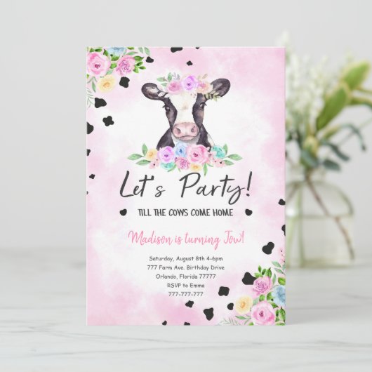 Invitation de vache de 2e anniversaire (Debout devant)