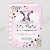 Invitation de vache de 2e anniversaire (Devant / Derrière)