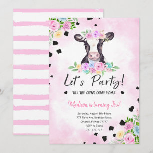 Invitation de vache de 2e anniversaire
