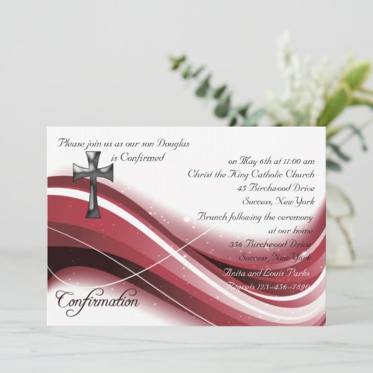 Invitation de vague de confirmation (Debout devant)