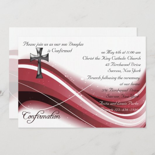 Invitation de vague de confirmation (Devant / Derrière)