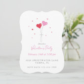 Invitation de Valentine's Heart Balloons Party (Debout devant)
