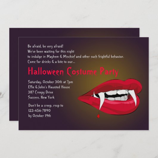 Invitation de Vampire (Devant / Derrière)