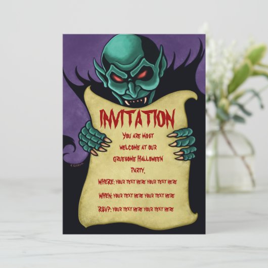 invitation de vampire halloween (Debout devant)