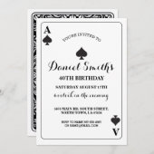 Invitation de Vegas d'as d'anniversaire de carte (Devant / Derrière)