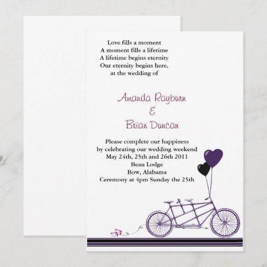 Invitation de vélo (Devant / Derrière)