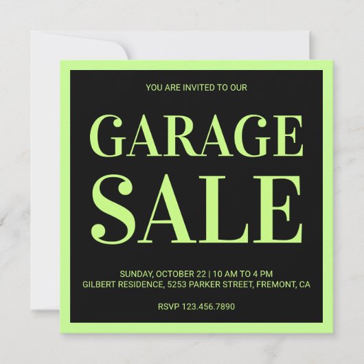 Invitation de vente de garage moderne (Devant)