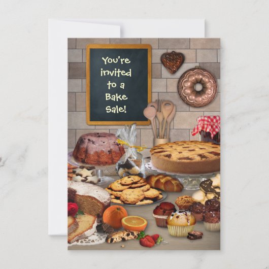Invitation de vente de gâteaux (Devant)