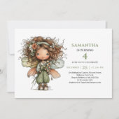 Invitation de verdure d'anniversaire de jolie fill (Devant)