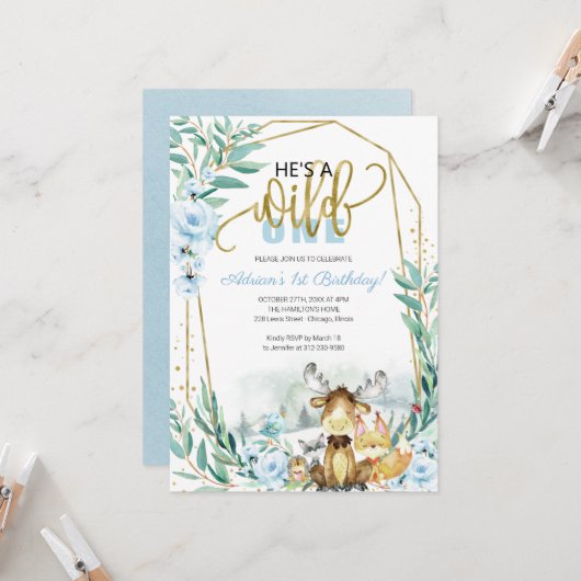 Invitation de verdure pour le 1er anniversaire de (Devant/Arrière en situation)
