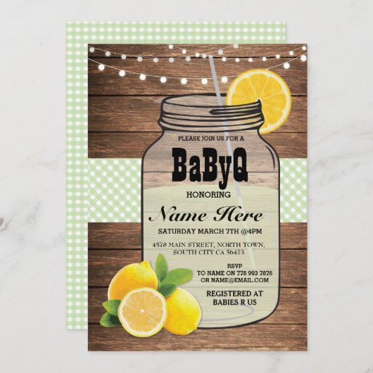 Invitation de vérification de l'Baby shower selon  (Devant / Derrière)