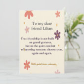 Invitation de véritable amitié – Carte florale mig (Debout devant)