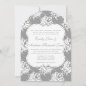 Invitation de Victorian Grey Mariage damassé (Devant)