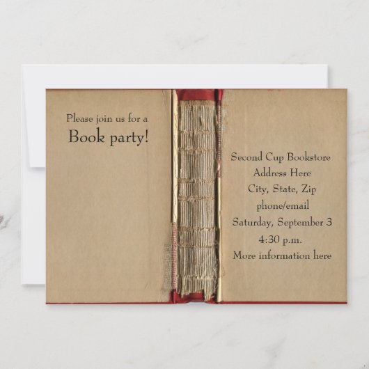 Invitation de vieux livre (Devant)