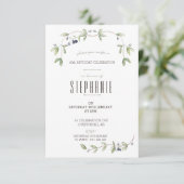 Invitation de vigne de feuille d'olive à l'aquarel (Debout devant)