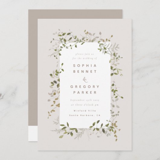 Invitation de vignes de prairie (Devant / Derrière)