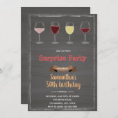 Invitation de vin sur tableau noir vieilli à la pe (Devant / Derrière)