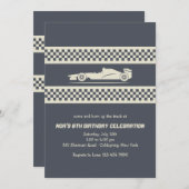 Invitation de voiture de course (Devant / Derrière)