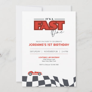 Invitation de voiture de course de premier anniver
