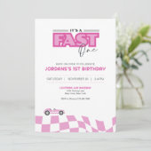 Invitation de voiture de course pour premier anniv (Debout devant)