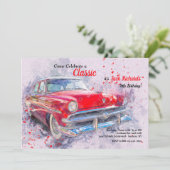 Invitation de voiture Red Vintage (Debout devant)