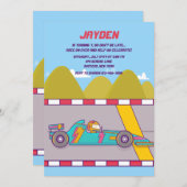 Invitation de voitures de course colorées (Devant / Derrière)