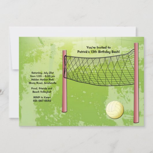 Invitation de volleyball (Devant)