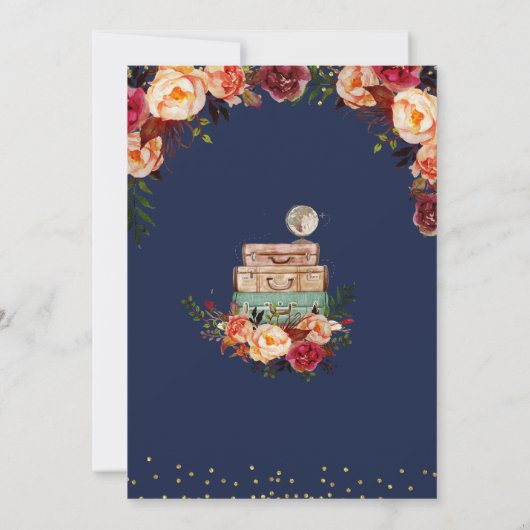 invitation de voyage bleu marine (Dos)