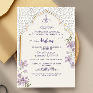 Invitation de Walima élégante avec arche islamique