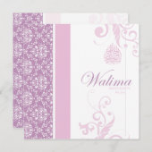 Invitation de Walima - mariage islamique rose (Devant / Derrière)