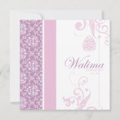 Invitation de Walima - mariage islamique rose (Devant)