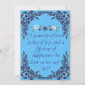 Invitation de Walimah florale bleue élégante (Dos)