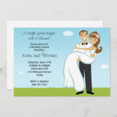 Invitation de wedding shower de couples (Devant / Derrière)