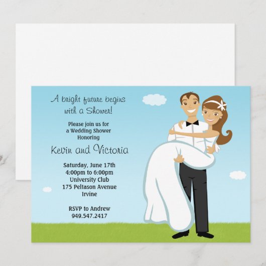 Invitation de wedding shower de couples (Devant / Derrière)