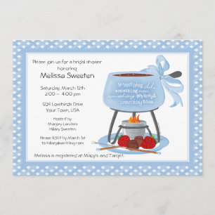 Invitation de wedding shower de fondue