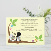 Invitation de wedding shower de hiboux d'arbre de (Debout devant)