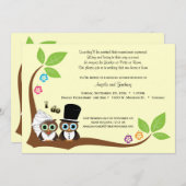 Invitation de wedding shower de hiboux d'arbre de (Devant / Derrière)