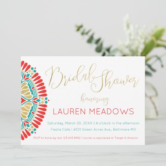 Invitation de Wedding shower de la fête de la maré (Debout devant)