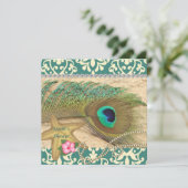 INVITATION DE WEDDING SHOWER DE PLAGE DE PAON (Debout devant)